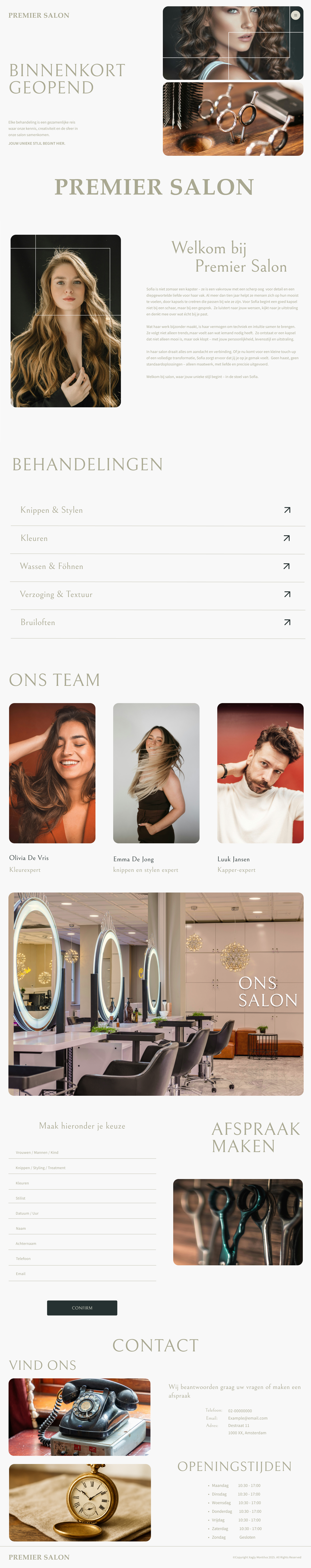 Hexcreate: Hair salon website high-fidelity prototype design. UX Design